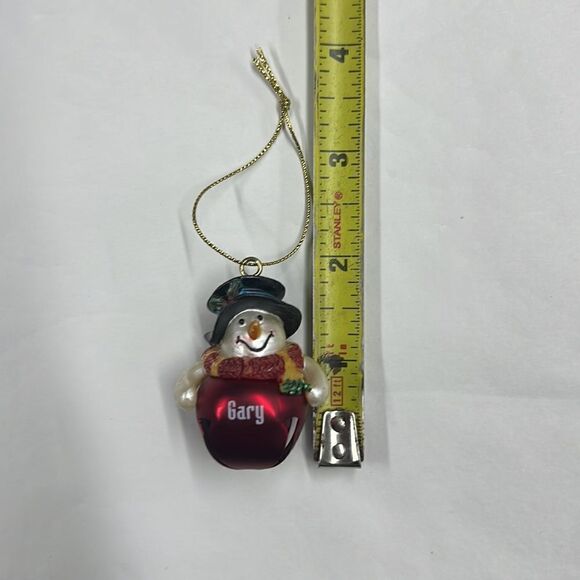 Vintage Personalized Snowman bell “ Gary”  red - Picture 4 of 4